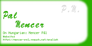 pal mencer business card